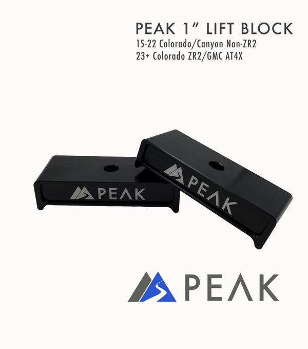 PEAK 1″ Lift Block | 15-22 Colorado/Canyon | 23+ Colorado ZR2/GMC Canyon AT4X