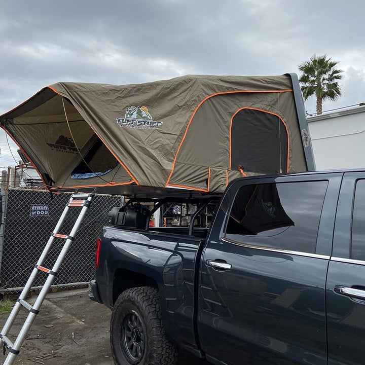 Tuff Stuff Alpha - Side Opening Gray Hard Shell Roof Top Tent