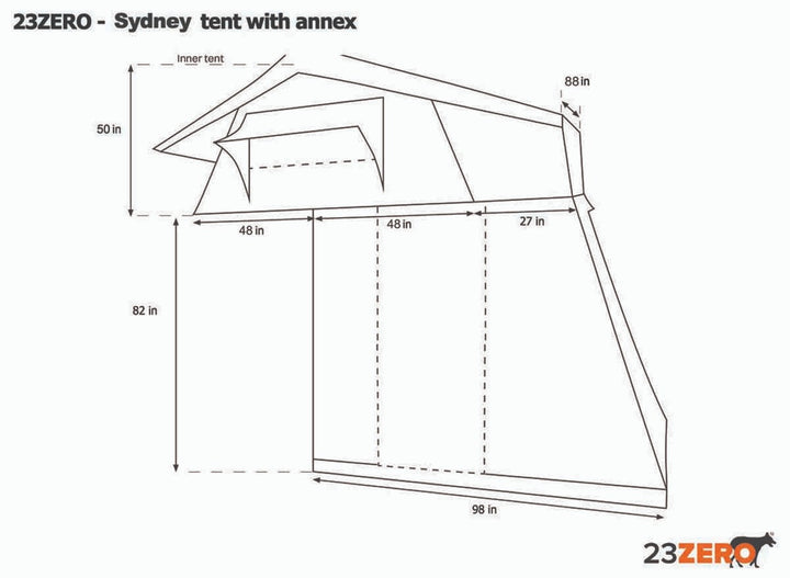 23 Zero Walkabout™ 87 - Quick Set-up Classic Softshell Roof top tent