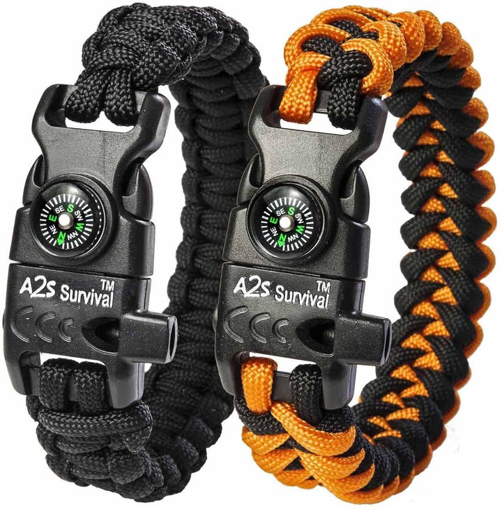 Paracord K2 Peak - Survival Bracelet Multitool - Fire Starter, Fire Scraper, Compass & Whistle