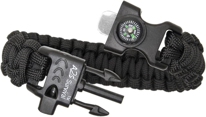 Paracord K2 Peak - Survival Bracelet Multitool - Fire Starter, Fire Scraper, Compass & Whistle