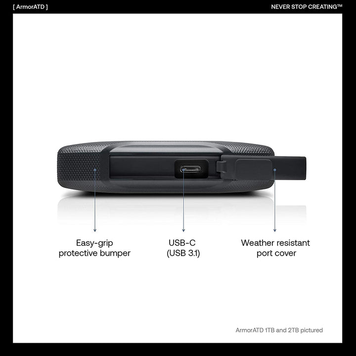 ArmorATD All-Terrain Rugged Waterproof External Hard Drive [1-5TB] - Outdoors, Camping & Overlanding Ready