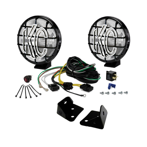 6" Apollo Pro Halogen - 2-Light System - Pillar Mount - 100W Spread Beam - for 07-18 Jeep JK