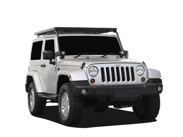 Jeep Wrangler JK 2 Door (2007-2018) Front Runner Roof Rack with KC FLEX Era Light Bar Kit