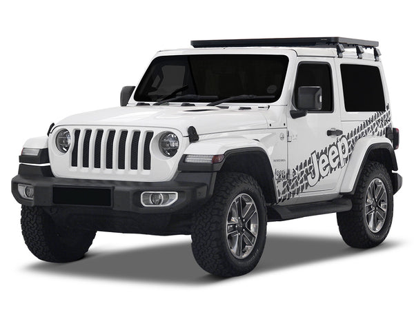 Jeep Wrangler JL 2 Door Mojave / Diesel (2018+) 1/2 Front Runner Roof Rack with KC FLEX Era Light Bar Kit