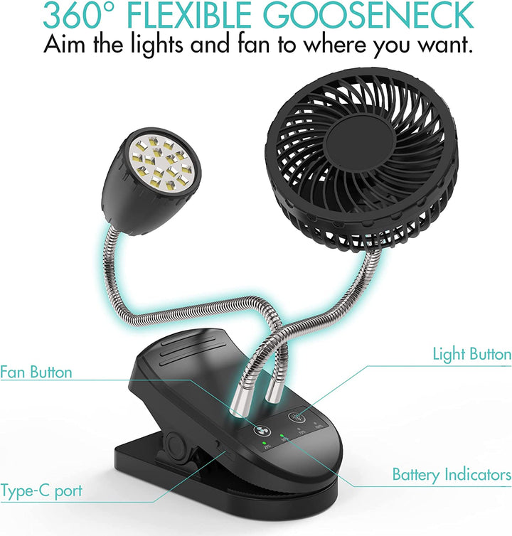 Battery Powered Magnetic BBQ Grill Fan & Light / Lantern Combo