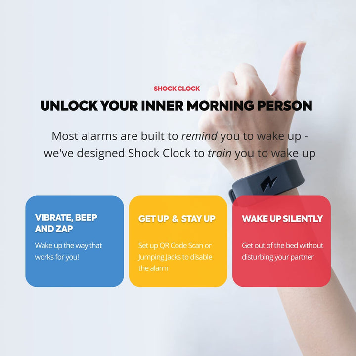 Shock Clock 2 - Vibrating / Zapping Alarm Clock - Never Miss The Golden Hour