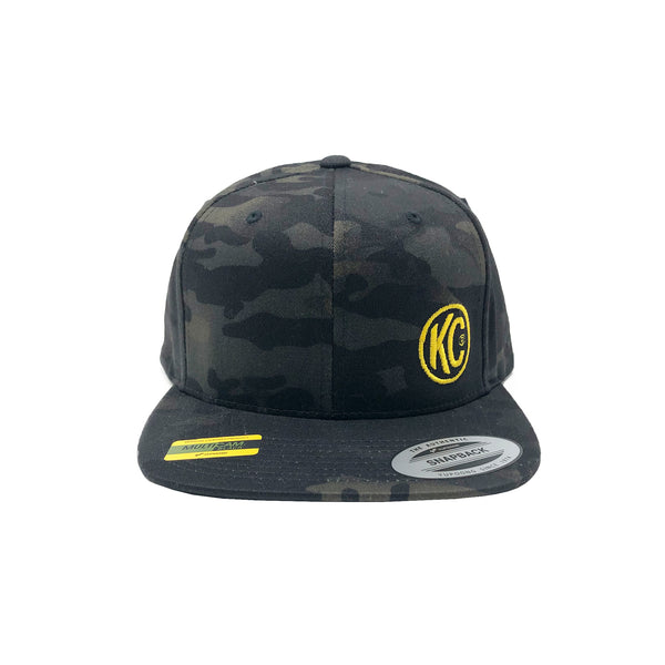 KC Logo - Flat Bill Snapback Trucker Hat - Black MultiCam - One Size